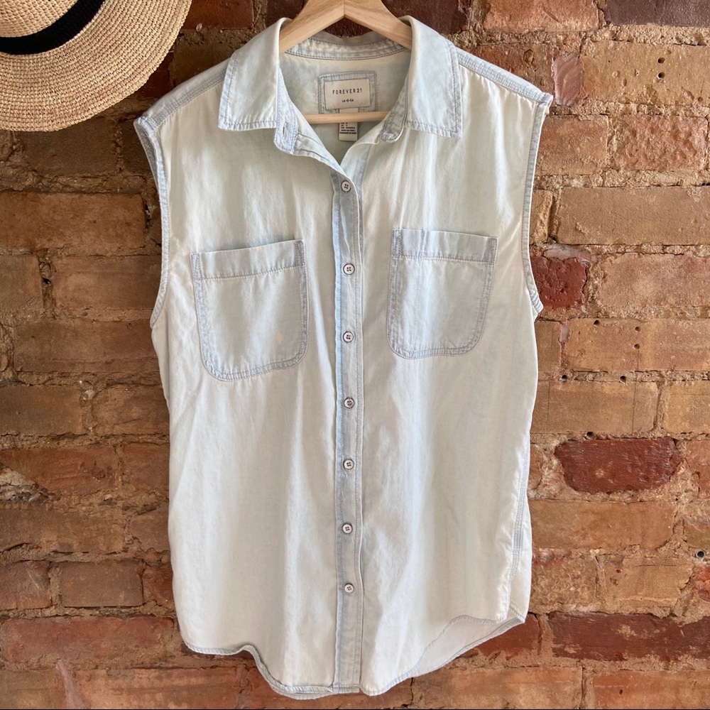 Denim Sleeveless Top